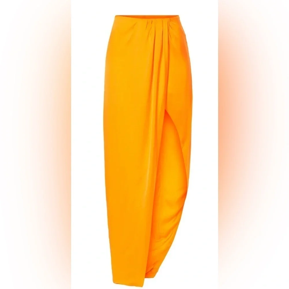 Nicholas Manon Silk Skirt Size 2 Orange Asymmetrical Maxi